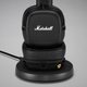 It might be a bit of a balancing act, but the Marshall Major IVs can be perched and charged on a Qi-compatible wireless charging pad.